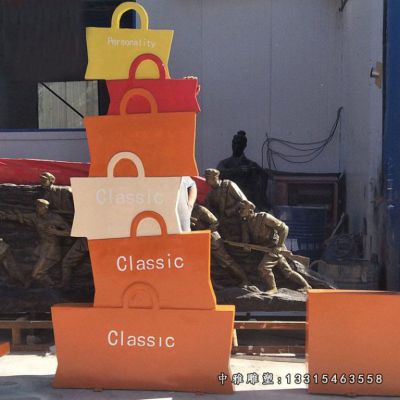 购物包不锈钢雕塑