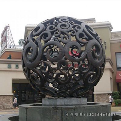 镂空圆球不锈钢雕塑