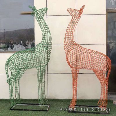 不锈钢动物长颈鹿雕塑