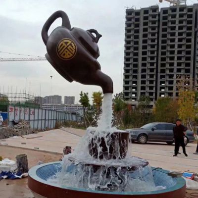 喷水铜雕茶壶