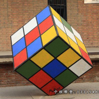 不锈钢公园魔方雕塑