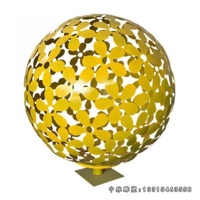 不锈钢镂空圆球雕塑