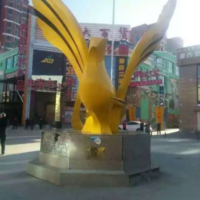 城市不锈钢鸽子雕塑