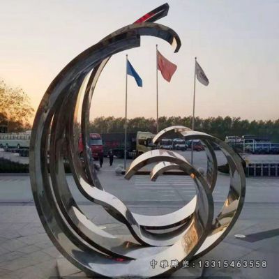 广场海浪不锈钢雕塑