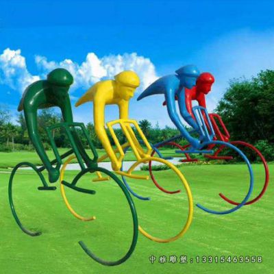 户外不锈钢赛车人物雕塑