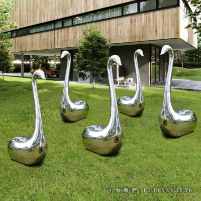 动物天鹅不锈钢雕塑