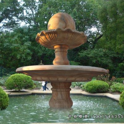 石雕小区风水球