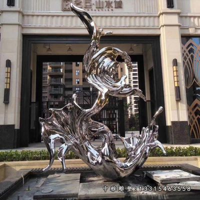 创意海浪不锈钢摆件