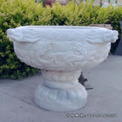 花园石雕花盆