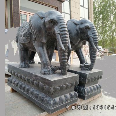 石雕门口大象