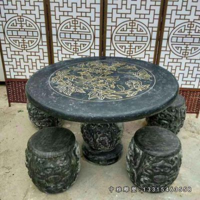 仿古石雕桌凳