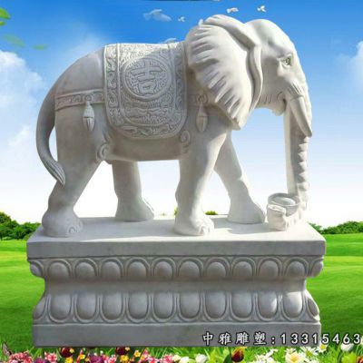汉白玉大象石雕