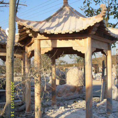 晚霞红凉亭石雕雕塑