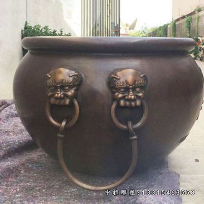 圆形水缸铜雕