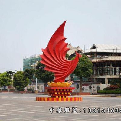不锈钢烤漆凤凰雕塑