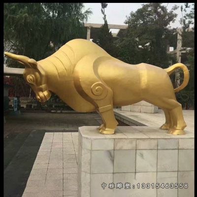 不锈钢广场牛雕塑