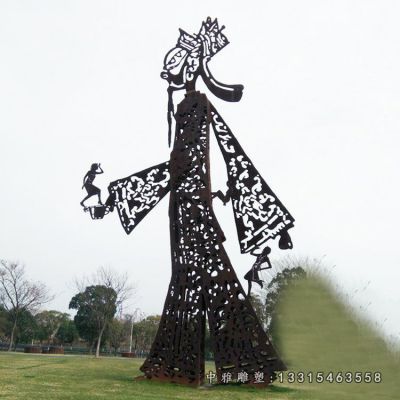 不锈钢广场皮影戏雕塑