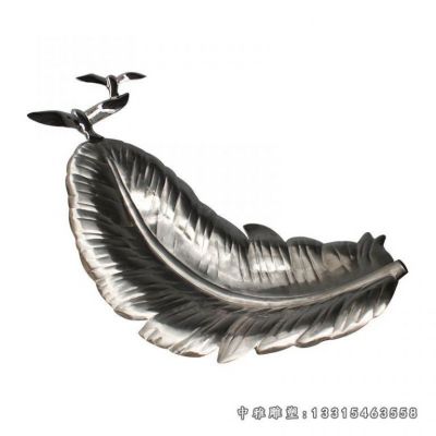 抽象树叶不锈钢雕塑