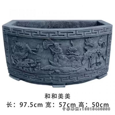 别墅石雕花盆