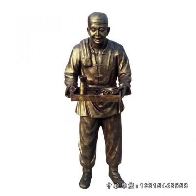 铜雕店小二雕塑