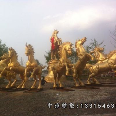 铜雕广场马雕塑