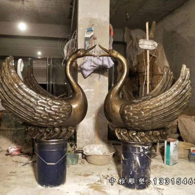 铜雕动物天鹅 