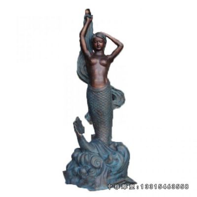 铜雕广场美人鱼