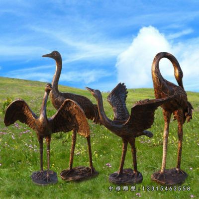 仙鹤铜雕动物雕塑