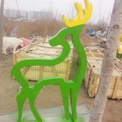 不锈钢抽象小鹿雕塑