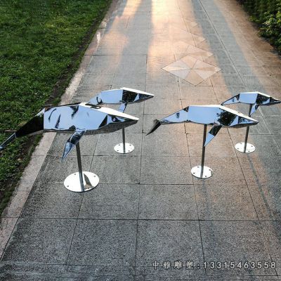 抽象海豚不锈钢雕塑