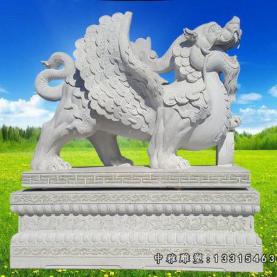 独角兽石雕动物雕塑