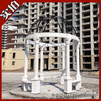 汉白玉石雕凉亭