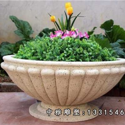 石雕景观花盆