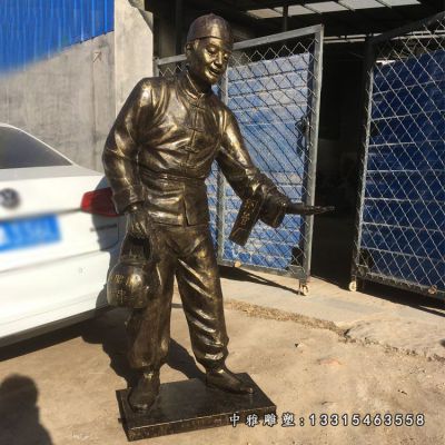 铜雕迎宾店小二雕塑