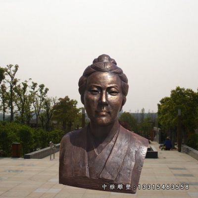 铜雕李清照胸像雕塑