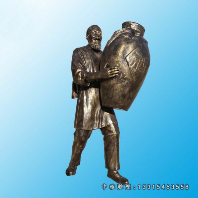 铜雕酒文化人物雕塑
