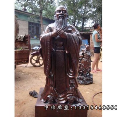 铜雕古代人物孔子