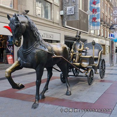 铜雕广场拉黄包车人物雕塑