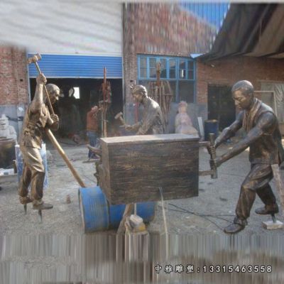 铜雕商业街打铁人物