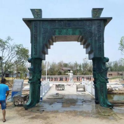 铜雕寺庙四足鼎