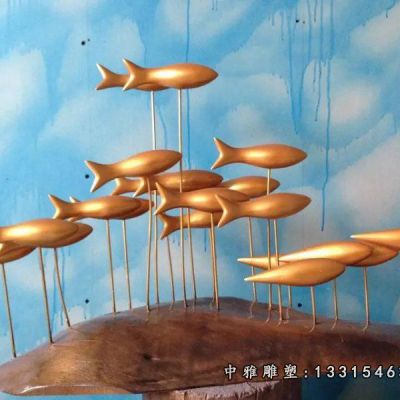 铜雕抽象鱼雕塑