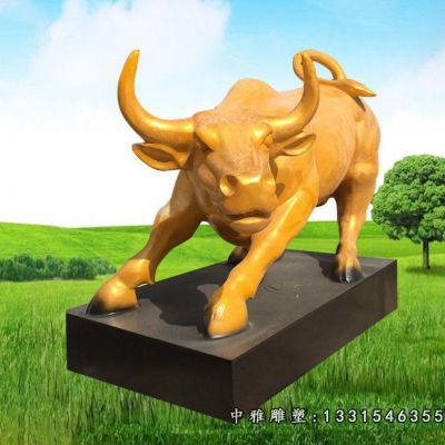铜雕广场动物牛