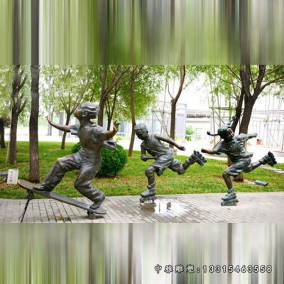 铜雕嬉戏儿童
