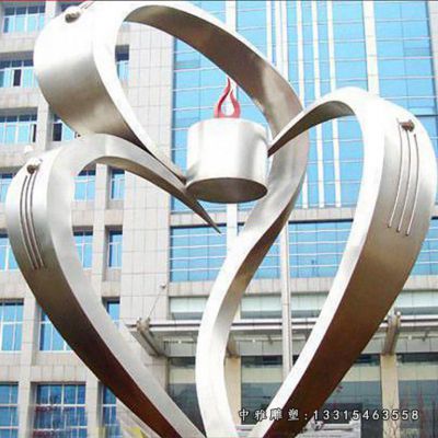 不锈钢创意爱心雕塑