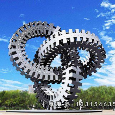 抽象齿轮不锈钢雕塑