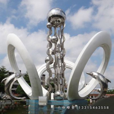 不锈钢大型喷泉雕塑
