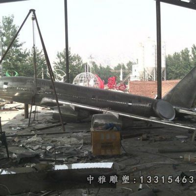 飞机模型不锈钢雕塑