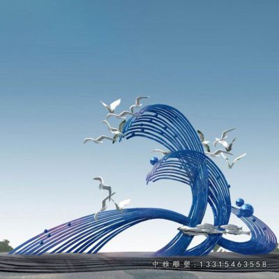 大型海浪不锈钢雕塑