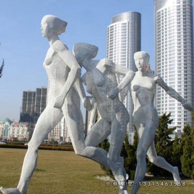 不锈钢广场竞走人物雕塑