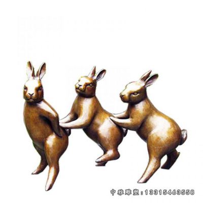 动物铜雕兔子